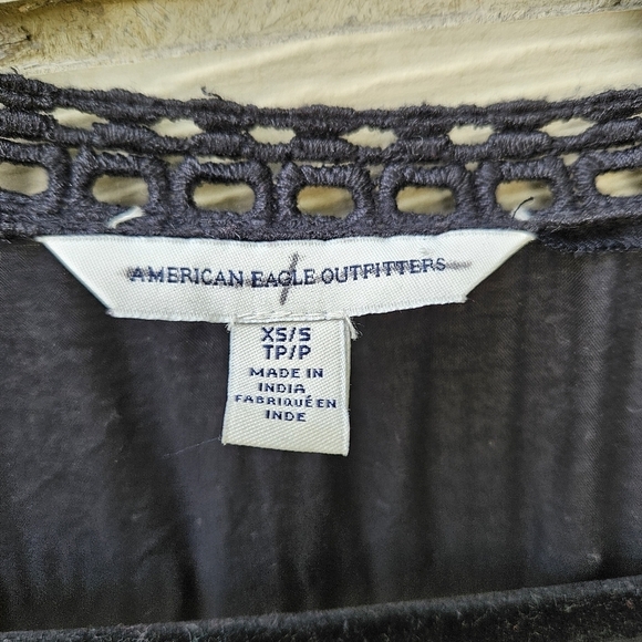 American Eagle lightweight short sleeve open front shrug cardigan black XS/S - Picture 3 of 4